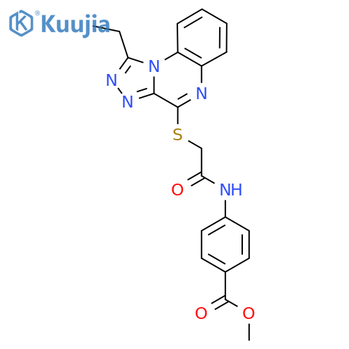 methyl 4-[2-({1-ethyl-[1,2,4]triazolo[4,3-a]quinoxalin-4-yl}sulfanyl)acetamido]benzoate structure