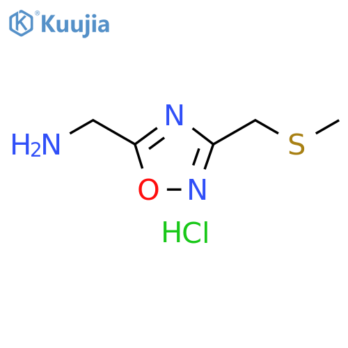 ({3-[(methylthio)methyl]-1,2,4-oxadiazol-5-yl}methyl)amine hydrochloride structure