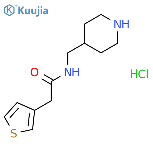 N-(Piperidin-4-ylmethyl)-2-(thiophen-3-yl)acetamide hydrochloride structure