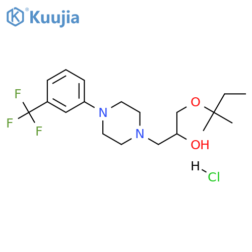1-[(2-methylbutan-2-yl)oxy]-3-{4-[3-(trifluoromethyl)phenyl]piperazin-1-yl}propan-2-ol hydrochloride structure