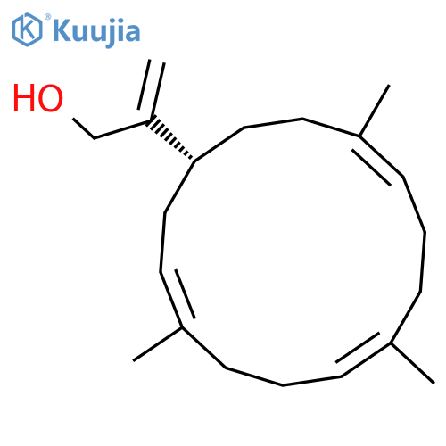 3,7,11-Cyclotetradecatriene-1-ethanol,4,8,12-trimethyl-b-methylene-,(1R,3E,7E,11E)- structure