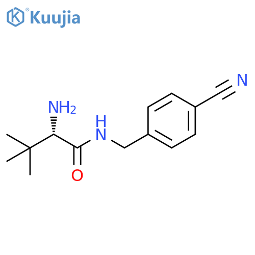 Butanamide, 2-amino-N-[(4-cyanophenyl)methyl]-3,3-dimethyl-, (2S)- structure
