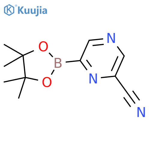 6-(4,4,5,5-tetramethyl-1,3,2-dioxaborolan-2-yl)pyrazine-2-carbonitrile structure