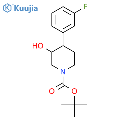 Tert-butyl 4-(3-fluorophenyl)-3-hydroxypiperidine-1-carboxylate structure