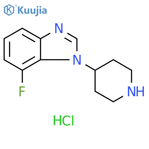 1H-Benzimidazole, 7-fluoro-1-(4-piperidinyl)-, hydrochloride (1:1) structure