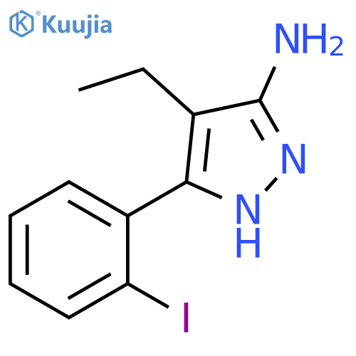 4-ethyl-3-(2-iodophenyl)-1H-pyrazol-5-amine structure