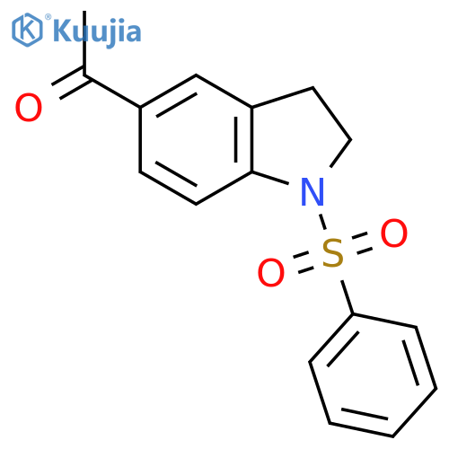 1-(1-Benzenesulfonyl-2,3-dihydro-1H-indol-5-yl)-ethanone structure