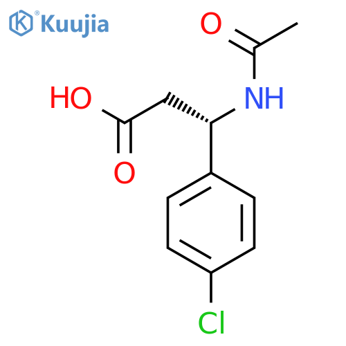 (3S)-3-(4-chlorophenyl)-3-acetamidopropanoic acid structure