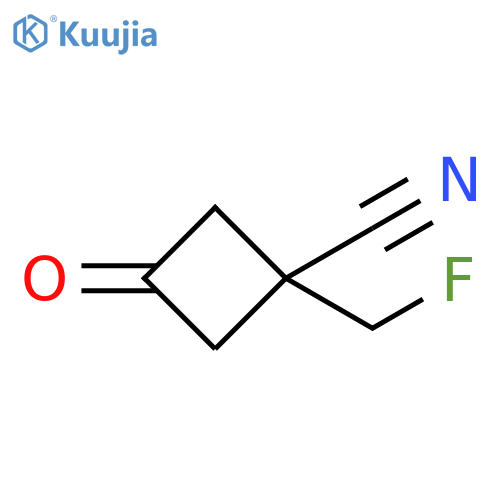 1-(fluoromethyl)-3-oxocyclobutane-1-carbonitrile structure