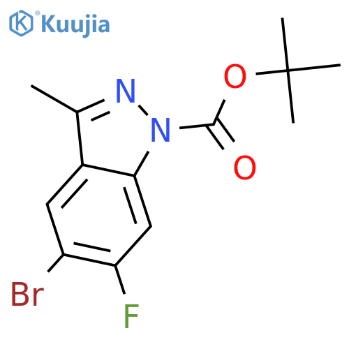 5-Bromo-6-fluoro-3-methyl-indazole-1-carboxylic Acid tert-Butyl Ester structure