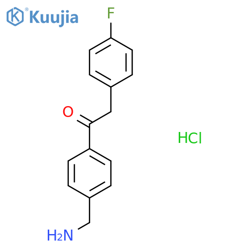 1-(4-Aminomethyl-phenyl)-2-(4-fluoro-phenyl)-ethanone hydrochloride structure