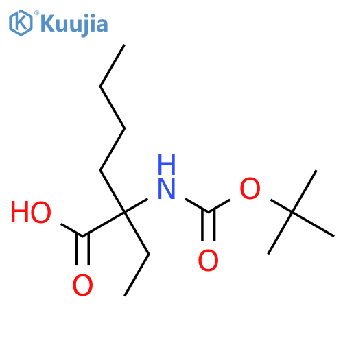2-Ethyl-2-[(2-methylpropan-2-yl)oxycarbonylamino]hexanoic acid structure