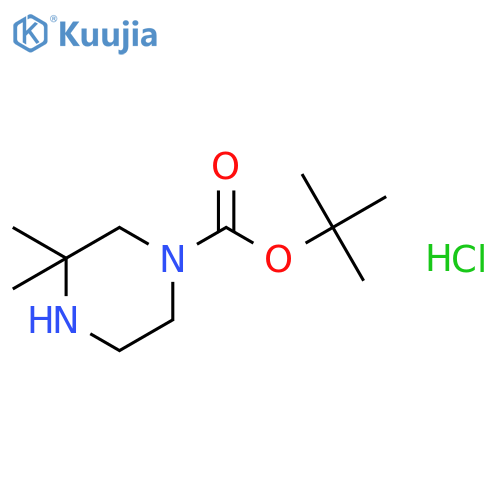 1-Boc-3,3-dimethyl-piperazine Hydrochloride structure