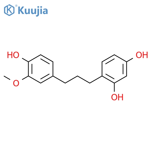 1-(2,4-dihydroxyphenyl)-3-(4-hydroxy-3-methoxyphenyl)propane structure