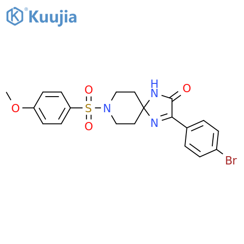 3-(4-bromophenyl)-8-(4-methoxybenzenesulfonyl)-1,4,8-triazaspiro[4.5]dec-3-en-2-one structure