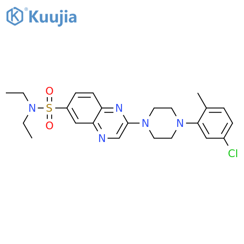 2-[4-(5-chloro-2-methylphenyl)piperazin-1-yl]-N,N-diethylquinoxaline-6-sulfonamide structure