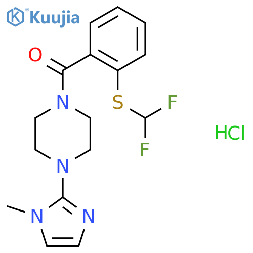 1-{2-(difluoromethyl)sulfanylbenzoyl}-4-(1-methyl-1H-imidazol-2-yl)piperazine hydrochloride structure