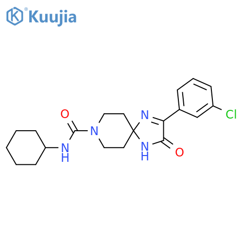 2-(3-Chlorophenyl)-N-cyclohexyl-3-oxo-1,4,8-triazaspiro[4.5]dec-1-ene-8-carboxamide structure