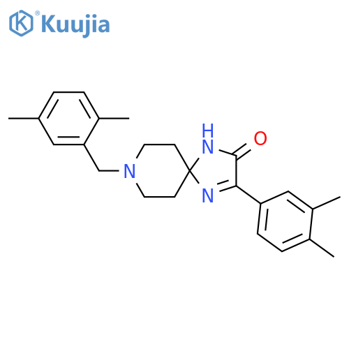 3-(3,4-Dimethylphenyl)-8-[(2,5-dimethylphenyl)methyl]-1,4,8-triazaspiro[4.5]dec-3-en-2-one structure