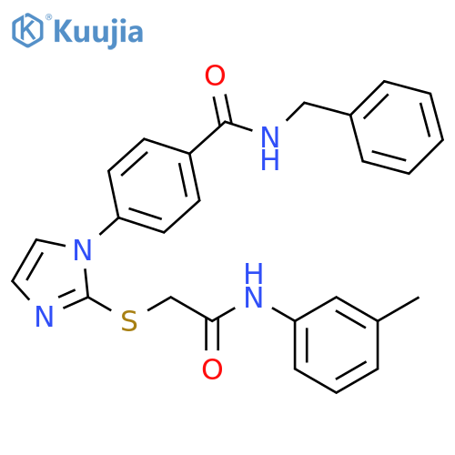 N-benzyl-4-[2-({[(3-methylphenyl)carbamoyl]methyl}sulfanyl)-1H-imidazol-1-yl]benzamide structure