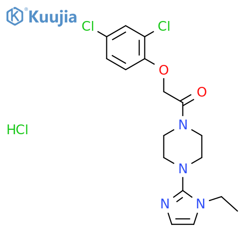 2-(2,4-dichlorophenoxy)-1-4-(1-ethyl-1H-imidazol-2-yl)piperazin-1-ylethan-1-one hydrochloride structure