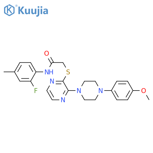 N-(2-fluoro-4-methylphenyl)-2-({3-[4-(4-methoxyphenyl)piperazin-1-yl]pyrazin-2-yl}sulfanyl)acetamide structure