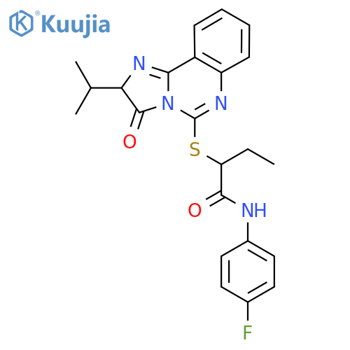 N-(4-fluorophenyl)-2-{[3-oxo-2-(propan-2-yl)-2H,3H-imidazo[1,2-c]quinazolin-5-yl]sulfanyl}butanamide structure