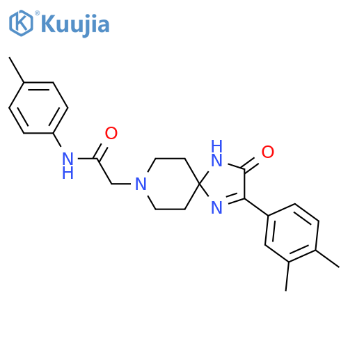 2-[2-(3,4-dimethylphenyl)-3-oxo-1,4,8-triazaspiro[4.5]dec-1-en-8-yl]-N-(4-methylphenyl)acetamide structure