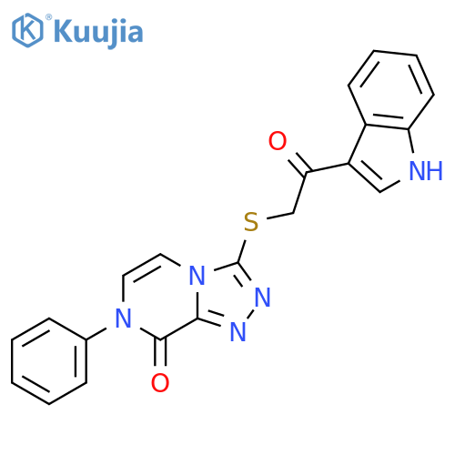 3-{[2-(1H-indol-3-yl)-2-oxoethyl]sulfanyl}-7-phenyl-7H,8H-[1,2,4]triazolo[4,3-a]pyrazin-8-one structure
