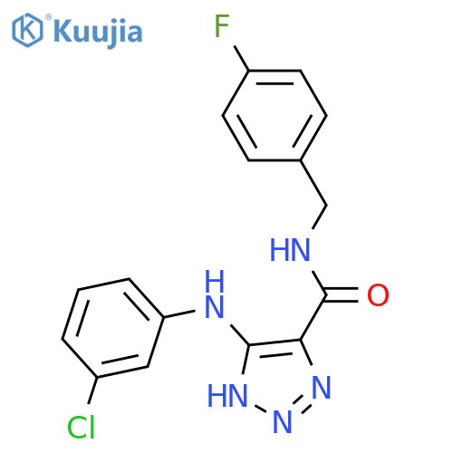 5-[(3-chlorophenyl)amino]-N-[(4-fluorophenyl)methyl]-1H-1,2,3-triazole-4-carboxamide structure