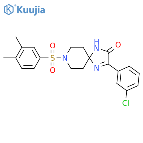 3-(3-chlorophenyl)-8-(3,4-dimethylbenzenesulfonyl)-1,4,8-triazaspiro[4.5]dec-3-en-2-one structure