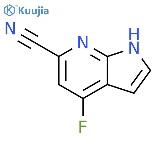 4-fluoro-1H-pyrrolo[2,3-b]pyridine-6-carbonitrile structure