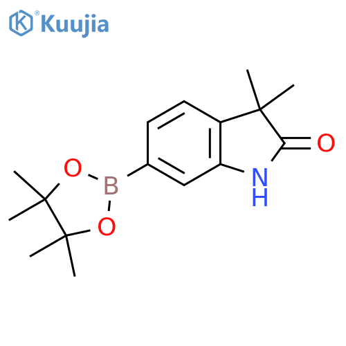 3,3-dimethyl-6-(tetramethyl-1,3,2-dioxaborolan-2-yl)-2,3-dihydro-1H-indol-2-one structure