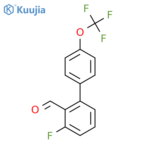 3-Fluoro-4'-(trifluoromethoxy)biphenyl-2-carboxaldehyde structure