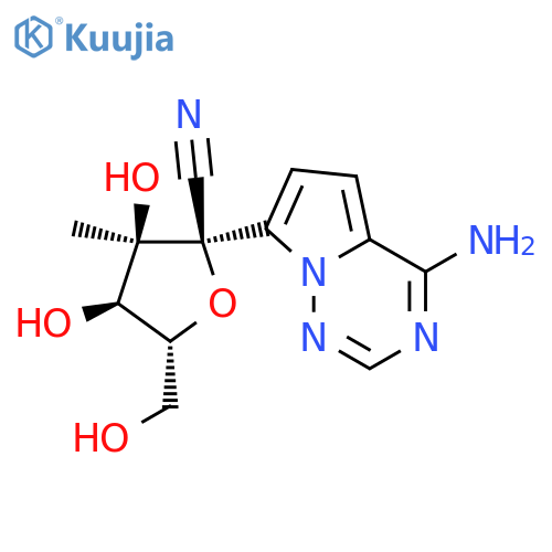 2-C-(4-Aminopyrrolo[2,1-f][1,2,4]triazin-7-yl)-2,5-anhydro-3-C-methyl-D-altrononitrile  structure