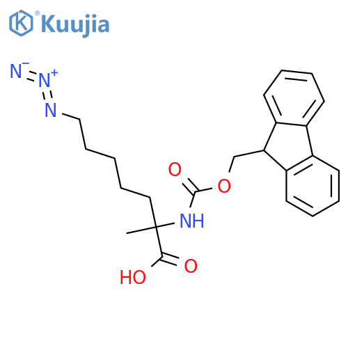 (2R)-7-Azido-2-{[(9H-fluoren-9-ylmethoxy)carbonyl]amino}-2-methylheptanoic acid structure