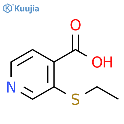 3-(ethylsulfanyl)pyridine-4-carboxylic acid structure