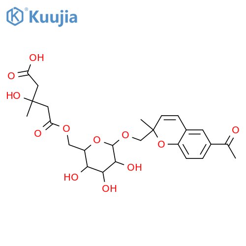 1-[2-(Hydroxymethyl)-2-methyl-2H-1-benzopyran-6-yl]ethanone; (ξ)-form, O-[4-Carboxy-3-hydroxy-3-methylbutanoyl-(→6)-β-D-glucopyranoside] structure