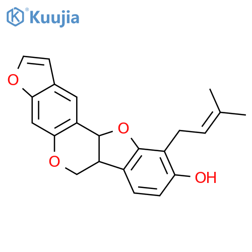 6H-Benzofuro[3,2-c]furo[3,2-g][1]benzopyran-9-ol,6a,11a-dihydro-10-(3-methyl-2-butenyl)- (9CI) structure