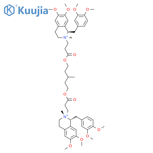 Isoquinolinium, 2,2'-[(3-methyl-1,5-pentanediyl)bis[oxy(3-oxo-3,1-propanediyl)]]bis[1-[(3,4-dimethoxyphenyl)methyl]-1,2,3,4-tetrahydro-6,7-dimethoxy-2- methyl-, (1R,1'R,2R,2'R)- structure