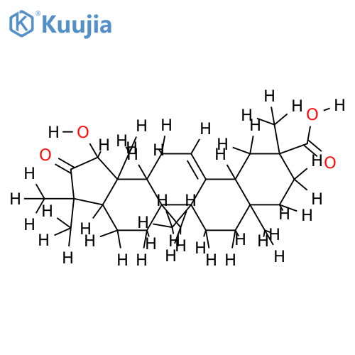 3-oxo-1beta-hydroxy-2-nor-1,3-cycloolean-12-en-30-oic acid structure