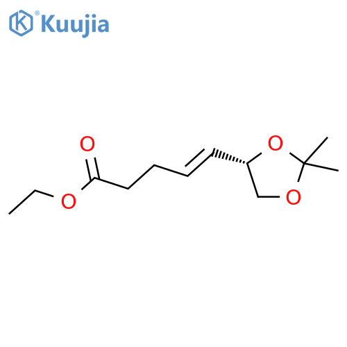 4-Pentenoic acid,5-[(4S)-2,2-dimethyl-1,3-dioxolan-4-yl]-, ethyl ester, (4E)- structure