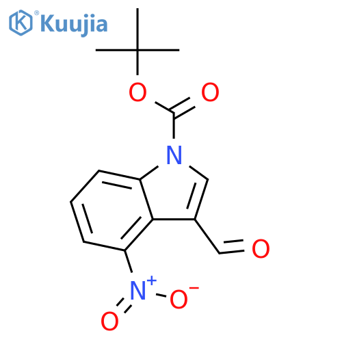 3-Formyl-4-nitro-indole-1-carboxylic acid tert-butyl ester structure