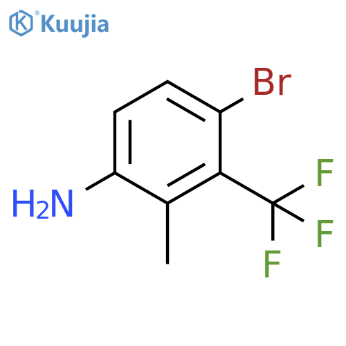 BenzenaMine, 4-broMo-2-Methyl-3-(trifluoroMethyl)- structure