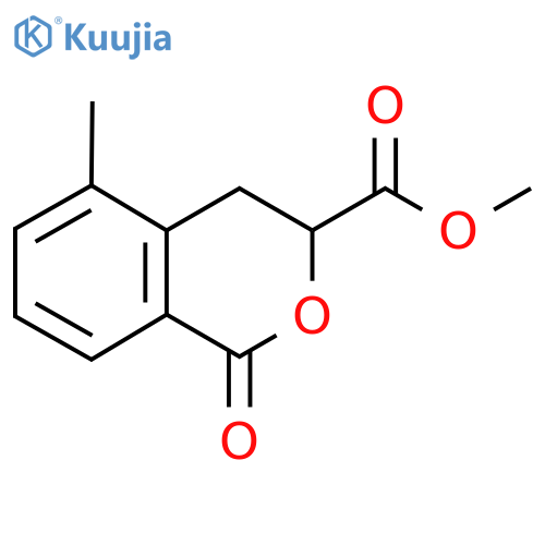 1-Oxo-5-methyl-3,4-dihydro-1H-2-benzopyran-3-carboxylic acid methyl ester structure