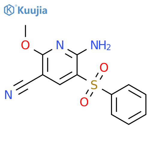 3-Pyridinecarbonitrile, 6-amino-2-methoxy-5-(phenylsulfonyl)- structure