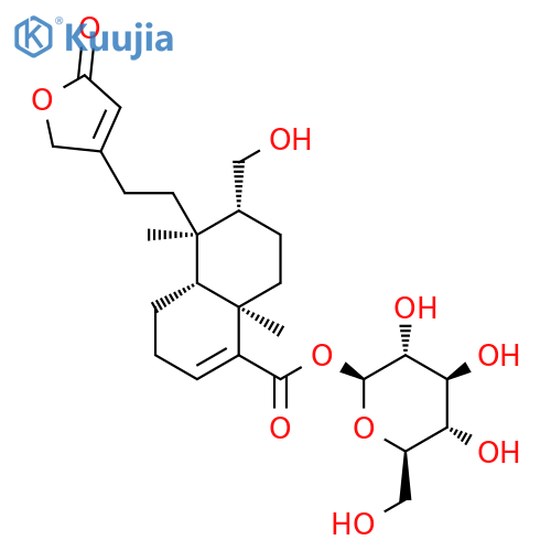 (4aR,5R,6R,8aR)-5-[2-(2,5-dihydro-5-oxofuran-3-yl)ethyl]-3,4,4a,5,6,7,8,8a-octahydro-6-(hydroxymethyl)-5,8a-dimethylnaphthalene-1-carboxylic acid beta-D-glucopyranosyl ester structure