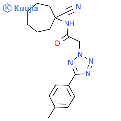 N-(1-cyanocycloheptyl)-2-[5-(4-methylphenyl)-2H-1,2,3,4-tetrazol-2-yl]acetamide structure