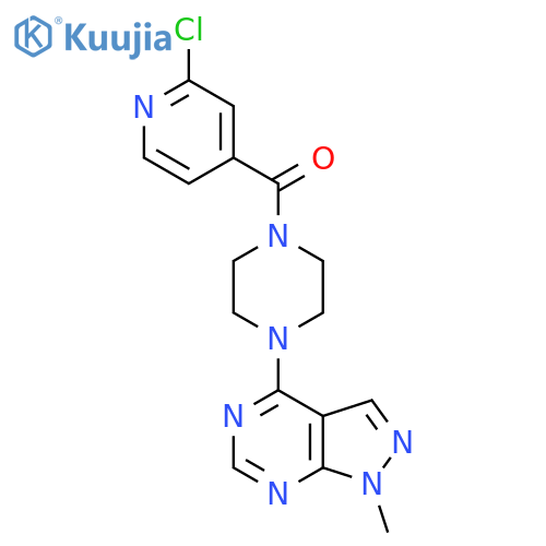 1-(2-chloropyridine-4-carbonyl)-4-{1-methyl-1H-pyrazolo[3,4-d]pyrimidin-4-yl}piperazine structure