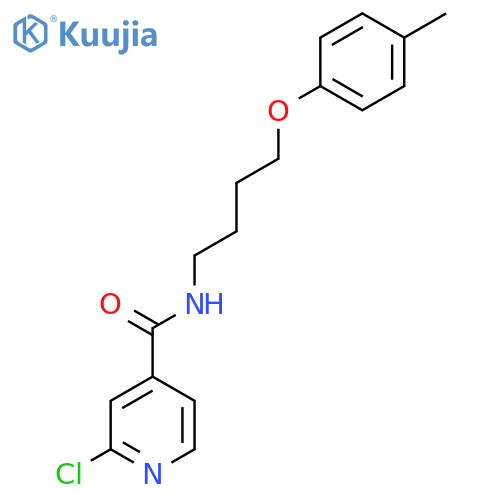 2-chloro-N-[4-(4-methylphenoxy)butyl]pyridine-4-carboxamide structure